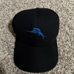 Tommy Bahama Black Hat with Blue Marlin